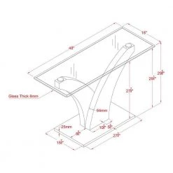 Penbroke 48 in. White and Dark Gray Rectangle Glass Top Console Table by Furniture of America -Furniture of America Sales Store white and dark gray furniture of america console tables idf 4244s 76 1000