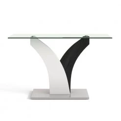 Penbroke 48 in. White and Dark Gray Rectangle Glass Top Console Table by Furniture of America -Furniture of America Sales Store white and dark gray furniture of america console tables idf 4244s c3 1000