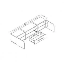 Balearic 81.5 in. Distressed Gray and Black TV Stand with 1-Drawer Fits TV's up to 94 in. with Cable Management by Furniture of America -Furniture of America Sales Store white and distressed gray furniture of america tv stands idi 161753 76 1000