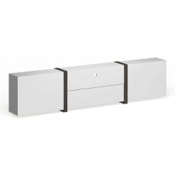 Balearic 81.5 in. Distressed Gray and Black TV Stand with 1-Drawer Fits TV's up to 94 in. with Cable Management by Furniture of America -Furniture of America Sales Store white and distressed gray furniture of america tv stands idi 161753 c3 1000