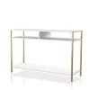 Huntz 47.75 in. White and Gold Coating Rectangle Wood Console Table by Furniture of America