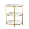 Arctela 22.25 in. White and Gold Coating Oval Wood Top Side Table by Furniture of America