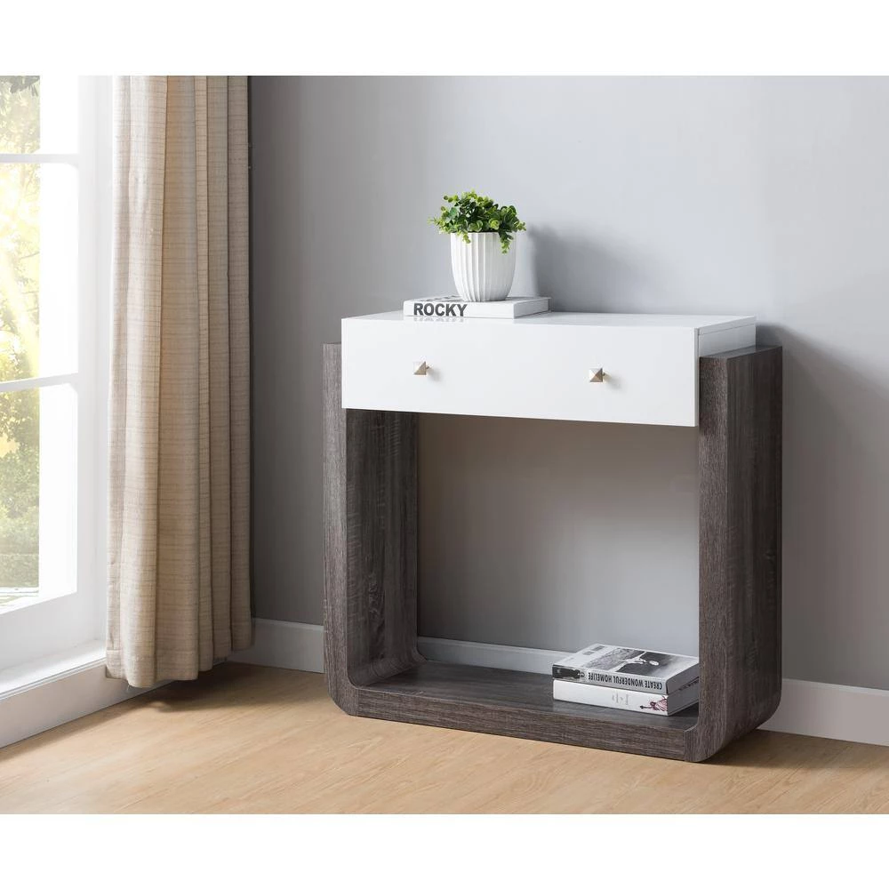 Milanne 37.5 in. Rectangle Wood Console Table with 1-Shelf by Furniture of America 4 Milanne 37.5 in. Rectangle Wood Console Table with 1-Shelf by Furniture of America - Image 4