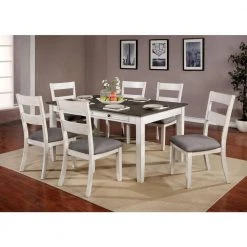 Lovelle White and Gray Side Chairs (Set of 2) by Furniture of America -Furniture of America Sales Store white and gray furniture of america dining chairs idf 3715sc 31 1000
