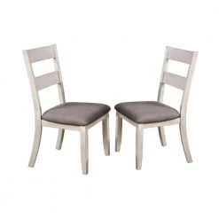 Lovelle White and Gray Side Chairs (Set of 2) by Furniture of America