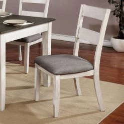 Lovelle White and Gray Side Chairs (Set of 2) by Furniture of America -Furniture of America Sales Store white and gray furniture of america dining chairs idf 3715sc c3 1000