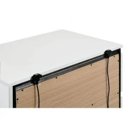 Summit Run 2-Drawer White and Metallic Gray Nightstand (21.25 in. H X 22.88 in. W X 15.38 in. D) by Furniture of America -Furniture of America Sales Store white and metallic gray furniture of america nightstands idf 7225wh n 1f 1000