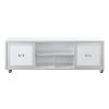 Alphonse 60 in. White and Silver MDF TV Stand Fits TVs Up to 66 in. with Storage Doors by Furniture of America