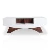 Montannah 48.75 in. White and Walnut Rectangle Wood Coffee Table by Furniture of America