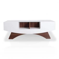 Montannah 48.75 in. White and Walnut Rectangle Wood Coffee Table by Furniture of America