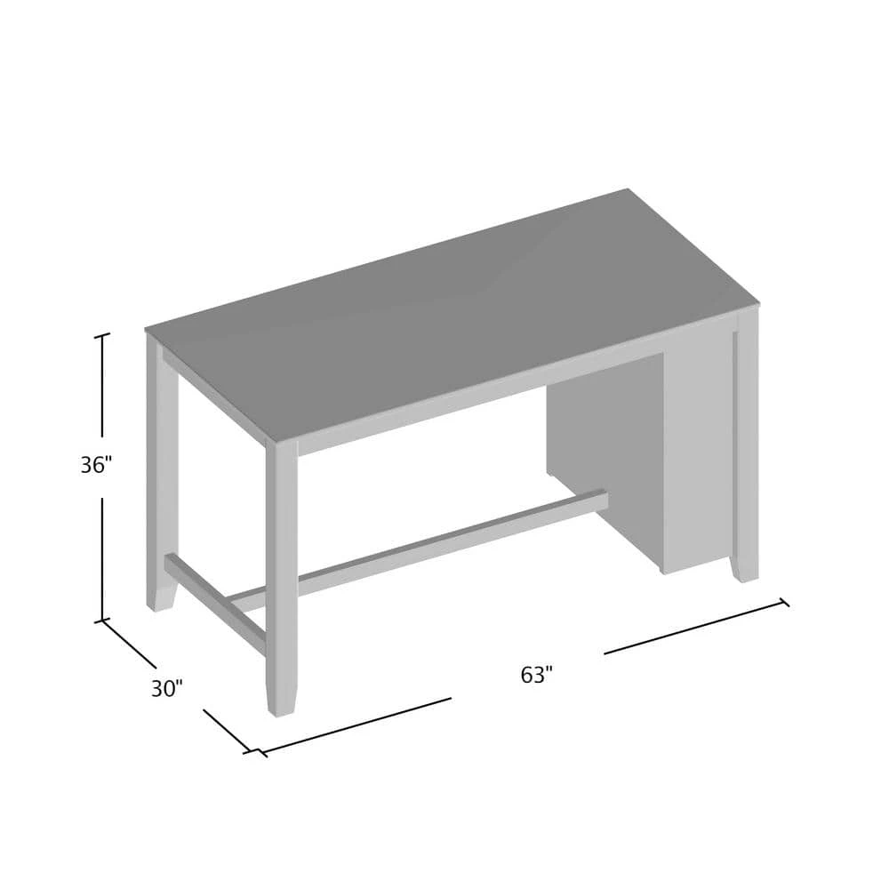 Martin White Weathered Oak Counter Height Dining Table by Furniture of America 5 Martin White Weathered Oak Counter Height Dining Table by Furniture of America - Image 5