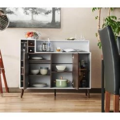 Pankhurst White/Espresso Buffet with Wine Rack by Furniture of America 7 Pankhurst White/Espresso Buffet with Wine Rack by Furniture of America -Furniture of America Sales Store white espresso furniture of america sideboards buffet tables fgi 1876c2 c3 1000