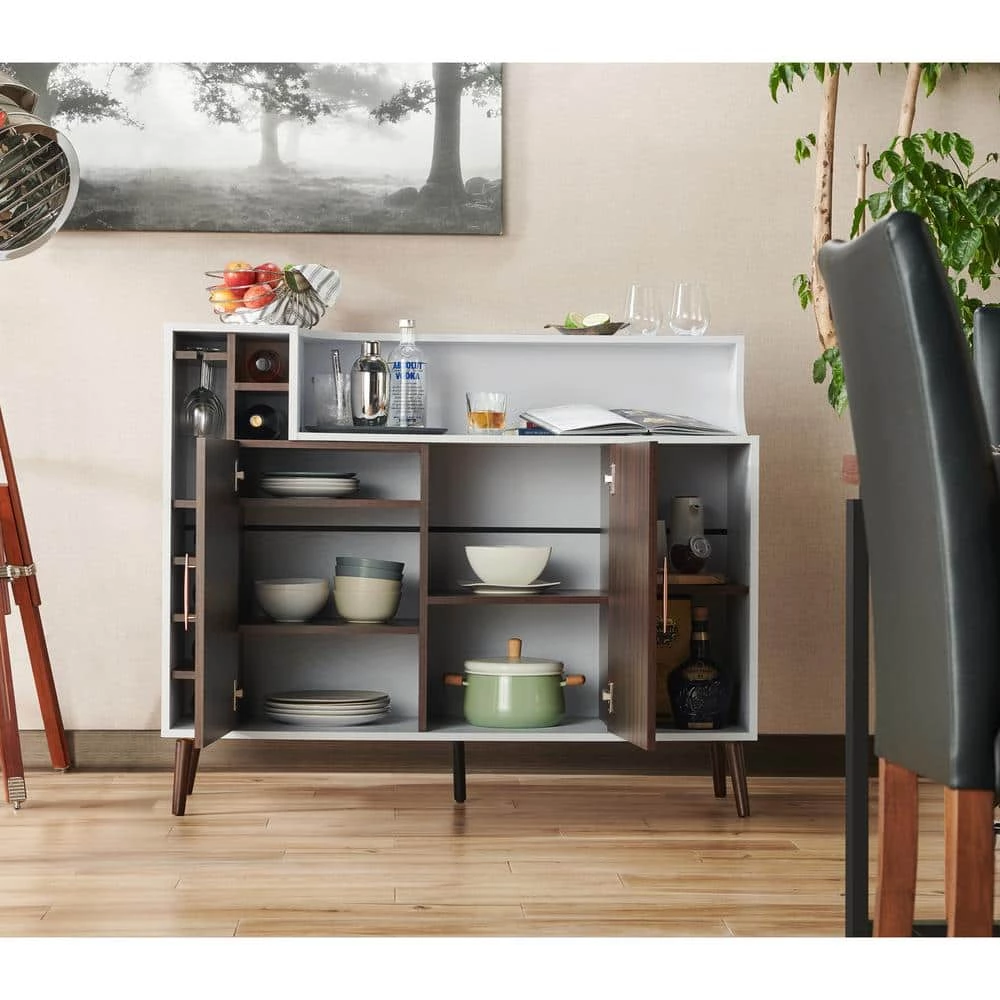 Pankhurst White/Espresso Buffet with Wine Rack by Furniture of America 3 Pankhurst White/Espresso Buffet with Wine Rack by Furniture of America - Image 3