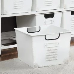 Becca White Organizer with 6-Storage Bins by Furniture of America -Furniture of America Sales Store white furniture of america accent cabinets idf ac523wh 77 1000