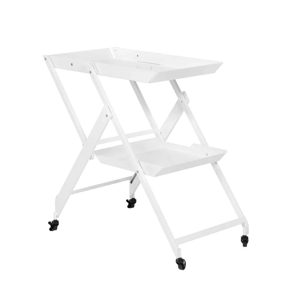 Alstott 2-Shelf White Serving Cart by Furniture of America 1 Alstott 2-Shelf White Serving Cart by Furniture of America