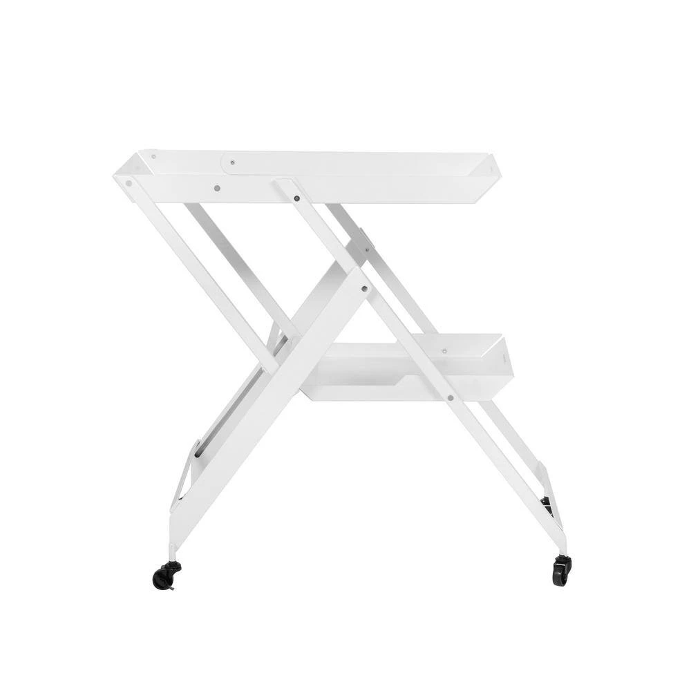 Alstott 2-Shelf White Serving Cart by Furniture of America 2 Alstott 2-Shelf White Serving Cart by Furniture of America - Image 2