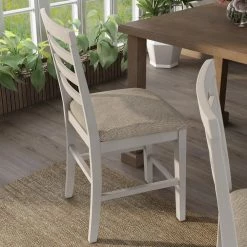 Martin White Weathered Oak Wood Ladder Pub Chair (Set of 2) by Furniture of America -Furniture of America Sales Store white furniture of america bar stools idf 3156pc 4f 1000