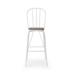 Raynham 44 in. White High Back Steel Frame Bar Stool with Wood Seat (Set of 2) by Furniture of America -Furniture of America Sales Store white furniture of america bar stools idf 3510wh bc c3 1000