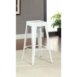 Linvel 30 in. White Backless Steel Frame Bar Stool (Set of 2) by Furniture of America 7 Linvel 30 in. White Backless Steel Frame Bar Stool (Set of 2) by Furniture of America -Furniture of America Sales Store white furniture of america bar stools idf br6886wh 31 1000