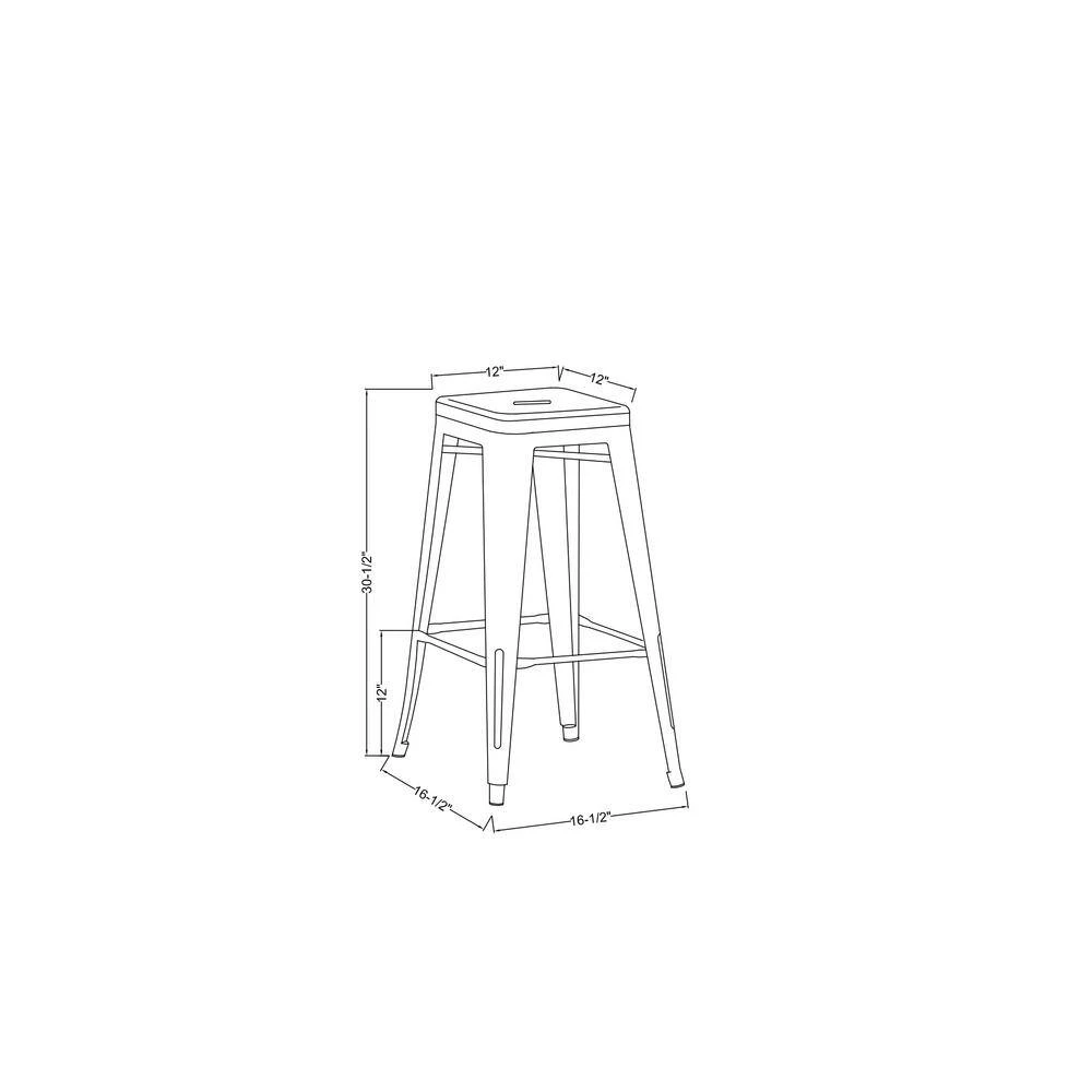 Linvel 30 in. White Backless Steel Frame Bar Stool (Set of 2) by Furniture of America 3 Linvel 30 in. White Backless Steel Frame Bar Stool (Set of 2) by Furniture of America - Image 3