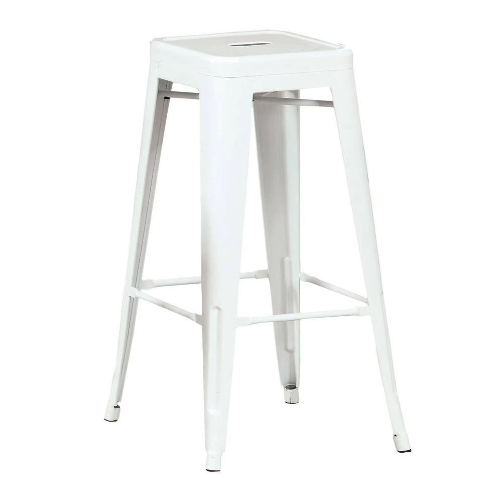Linvel 30 in. White Backless Steel Frame Bar Stool (Set of 2) by Furniture of America 2 Linvel 30 in. White Backless Steel Frame Bar Stool (Set of 2) by Furniture of America - Image 2