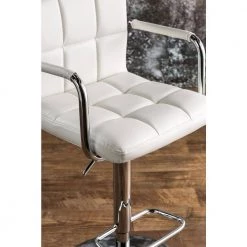 Lennocx 42.75 in. White Low Back Metal Bar Stool with Faux Leather Seat (Set of 2) by Furniture of America 14 Lennocx 42.75 in. White Low Back Metal Bar Stool with Faux Leather Seat (Set of 2) by Furniture of America -Furniture of America Sales Store white furniture of america bar stools idf br6917wh2pc 44 1000