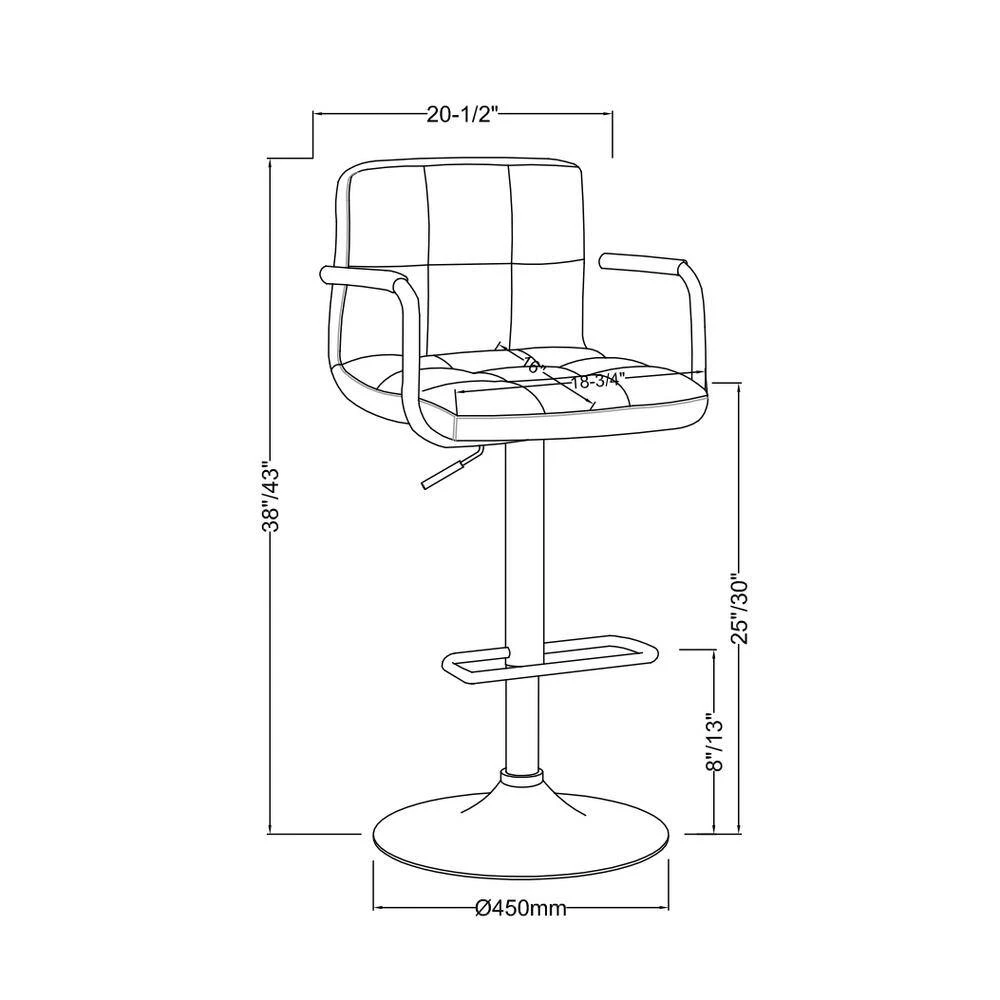 Lennocx 42.75 in. White Low Back Metal Bar Stool with Faux Leather Seat (Set of 2) by Furniture of America 8 Lennocx 42.75 in. White Low Back Metal Bar Stool with Faux Leather Seat (Set of 2) by Furniture of America - Image 8