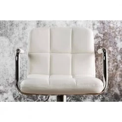 Lennocx 42.75 in. White Low Back Metal Bar Stool with Faux Leather Seat (Set of 2) by Furniture of America 15 Lennocx 42.75 in. White Low Back Metal Bar Stool with Faux Leather Seat (Set of 2) by Furniture of America -Furniture of America Sales Store white furniture of america bar stools idf br6917wh2pc fa 1000