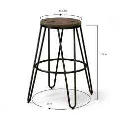 Cornelius 26 in. White Backless Steel Frame Bar Stool with Wooden Seat (Set of 2) by Furniture of America -Furniture of America Sales Store white furniture of america bar stools idf br886wh 76 1000