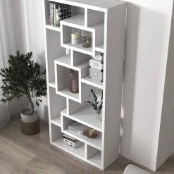 Elaina 71 in. White 11-shelf Standard Cube Bookcase by Furniture of America 11 Elaina 71 in. White 11-shelf Standard Cube Bookcase by Furniture of America -Furniture of America Sales Store white furniture of america bookcases bookshelves 26001wh 44 1000