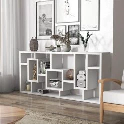 Elaina 71 in. White 11-shelf Standard Cube Bookcase by Furniture of America