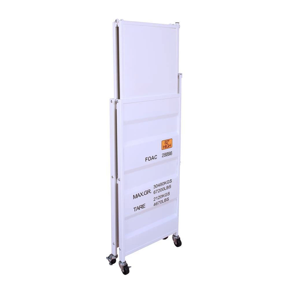 Dyna 30 in. W x 35 in. H White 2-Shelf Folding Standard Bookcase by Furniture of America 3 Dyna 30 in. W x 35 in. H White 2-Shelf Folding Standard Bookcase by Furniture of America - Image 3