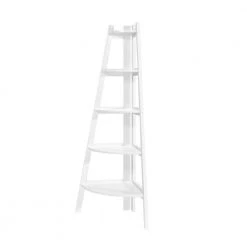 Blaisia 63.25 in. White Wood 5-Shelf Accent Corner Bookcase by Furniture of America
