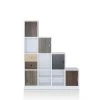 Calenan 61.5 in. White Faux Wood 11-shelf Cube Bookcase with Doors by Furniture of America