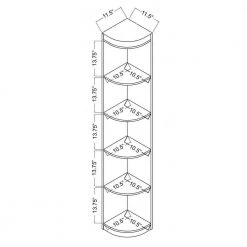Chios 77 in. White 5-Shelf Corner Standard Bookcase by Furniture of America -Furniture of America Sales Store white furniture of america bookcases bookshelves idi 161553 76 1000