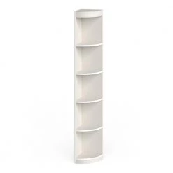 Chios 77 in. White 5-Shelf Corner Standard Bookcase by Furniture of America -Furniture of America Sales Store white furniture of america bookcases bookshelves idi 161553 c3 1000