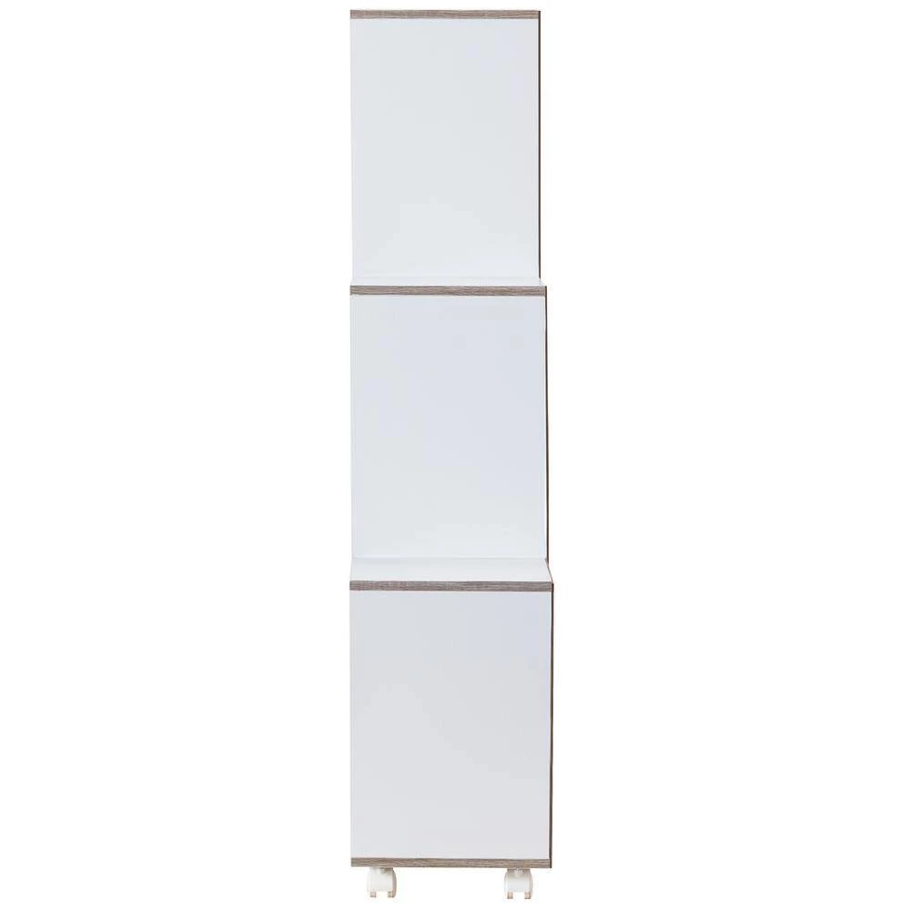 Double Island 34.25 in. White 9-Shelf Standard Bookcase with Caster Wheels by Furniture of America 2 Double Island 34.25 in. White 9-Shelf Standard Bookcase with Caster Wheels by Furniture of America - Image 2