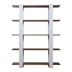 62.4 in. White/Walnut Wood 5-shelf Etagere Bookcase with Open Back by Furniture of America 8 62.4 in. White/Walnut Wood 5-shelf Etagere Bookcase with Open Back by Furniture of America -Furniture of America Sales Store white furniture of america bookcases bookshelves ynj 828 c3 1000