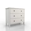 London 3-Drawer White Chest of Drawers 29 in. H x 34 in. W x 21 in. D by Furniture of America