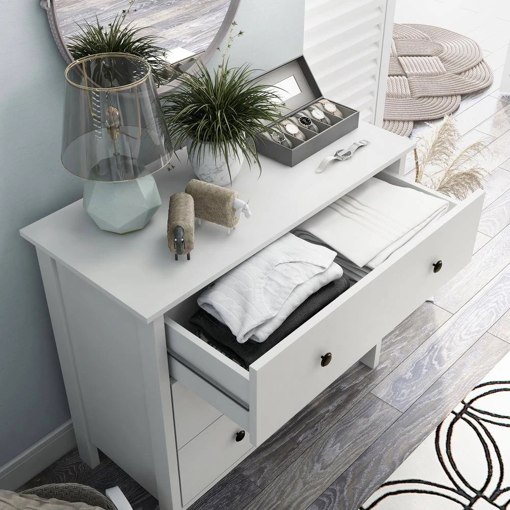 London 3-Drawer White Chest of Drawers 29 in. H x 34 in. W x 21 in. D by Furniture of America 10 London 3-Drawer White Chest of Drawers 29 in. H x 34 in. W x 21 in. D by Furniture of America - Image 10