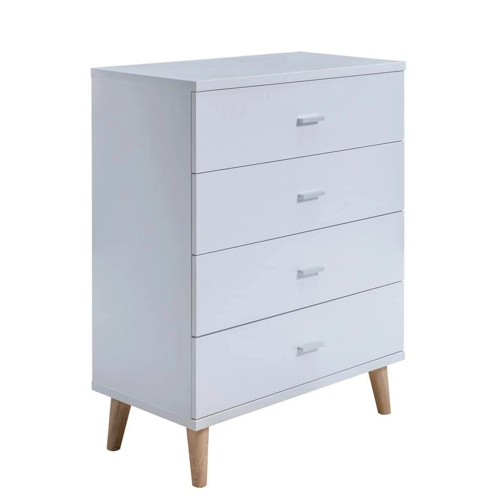 Cordero III 4-Drawer White Chest of Drawers (39.25 in. H x 31.25 in. W x 15.5 in. D) by Furniture of America 1 Cordero III 4-Drawer White Chest of Drawers (39.25 in. H x 31.25 in. W x 15.5 in. D) by Furniture of America