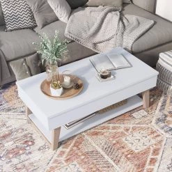 Sharon 47 in. White Large Rectangle Wood Coffee Table with Lift Top by Furniture of America -Furniture of America Sales Store white furniture of america coffee tables idi 192425ct 1f 1000