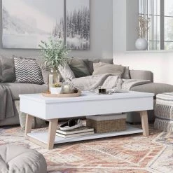 Sharon 47 in. White Large Rectangle Wood Coffee Table with Lift Top by Furniture of America -Furniture of America Sales Store white furniture of america coffee tables idi 192425ct 31 1000