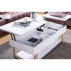 Sharon 47 in. White Large Rectangle Wood Coffee Table with Lift Top by Furniture of America -Furniture of America Sales Store white furniture of america coffee tables idi 192425ct fa 1000