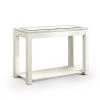 Abbotsburg 48 in. White Rectangle Glass Top Console Table with 1-Shelf by Furniture of America