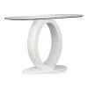 Babb 47.25 in. White Specialty Oval Glass Console Table by Furniture of America