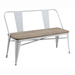 Bremke White and Dark Oak Dining Bench (32.5 in. H x 47 in. W x 20.5 in. D) by Furniture of America