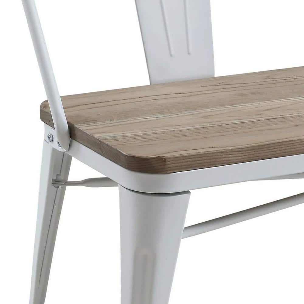 Bremke White and Dark Oak Dining Bench (32.5 in. H x 47 in. W x 20.5 in. D) by Furniture of America 2 Bremke White and Dark Oak Dining Bench (32.5 in. H x 47 in. W x 20.5 in. D) by Furniture of America - Image 2