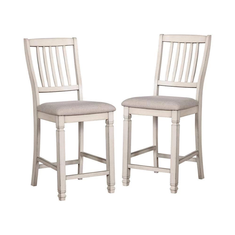 Ely White Cushioned Counter Height Dining Chair (Set of 2) by Furniture of America 4 Ely White Cushioned Counter Height Dining Chair (Set of 2) by Furniture of America - Image 4