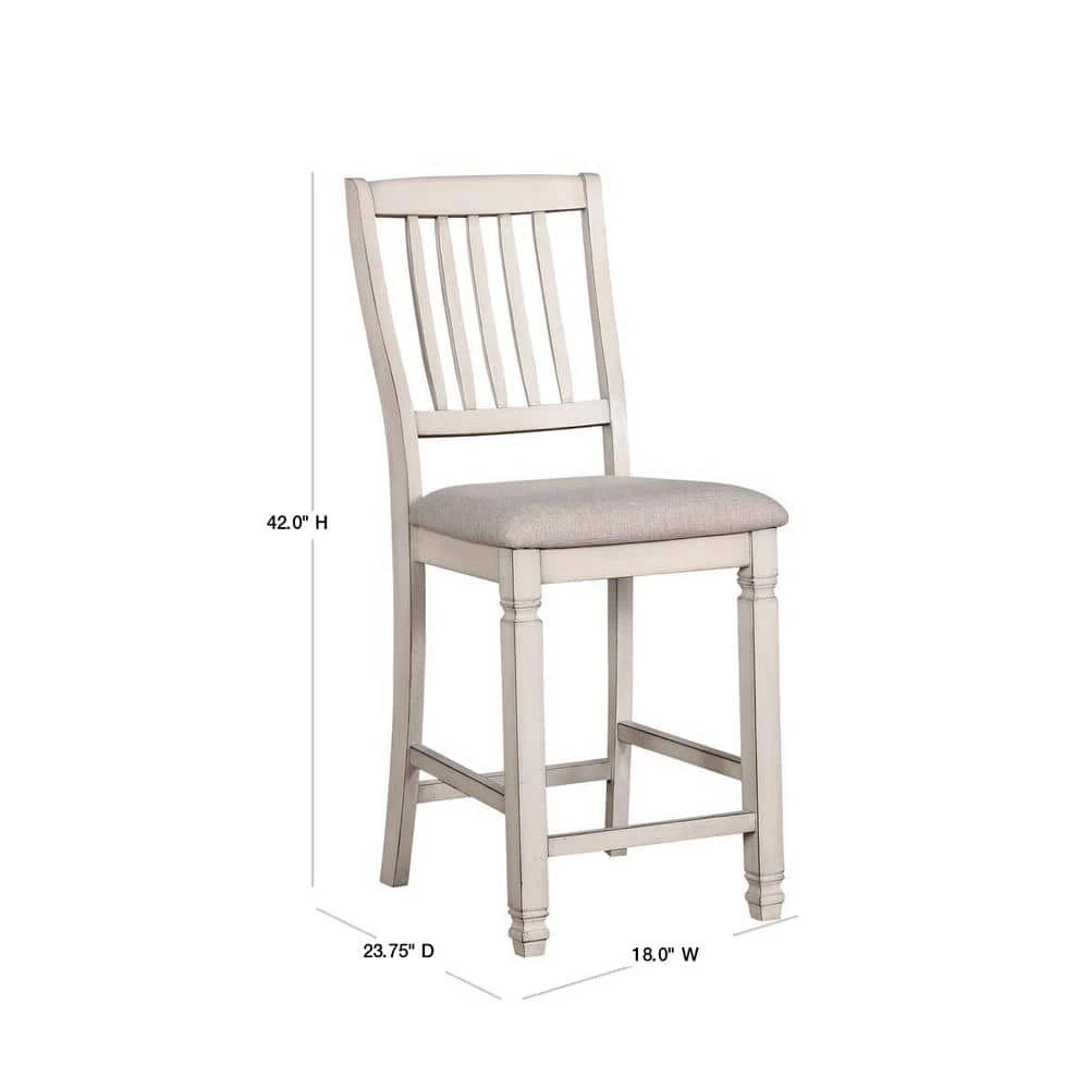 Ely White Cushioned Counter Height Dining Chair (Set of 2) by Furniture of America 3 Ely White Cushioned Counter Height Dining Chair (Set of 2) by Furniture of America - Image 3